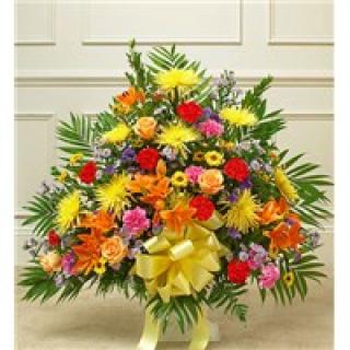 Funeral Basket/Carns,Fuji,Roses,Lilly,Monte