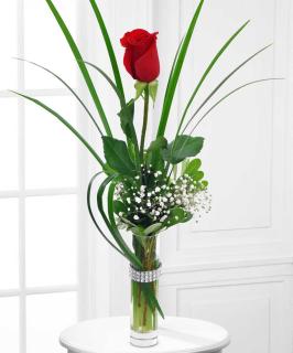 Flattery Bling Bud Vase/Rose,Baby Breath