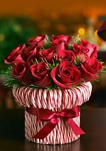 Candy Cane Christmas Vase/Roses,Candy Canes