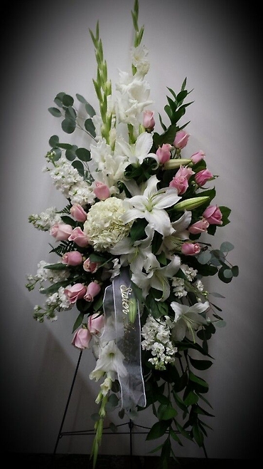 Standing Spray/Roses,Glads,Hydrangea,Stock,Lillies