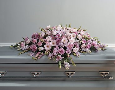 A Lavender Casket Spray/Roses,Stock,Glads,Gerbs