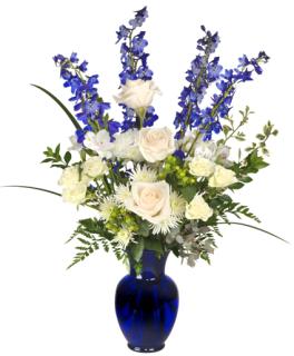 Hanukkah Miracles/Roses,Delphineum,Alstroemeria,Hypericum