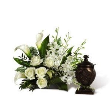 A1.Urn Arrangement/Roses,Cali Lilies,Orchids