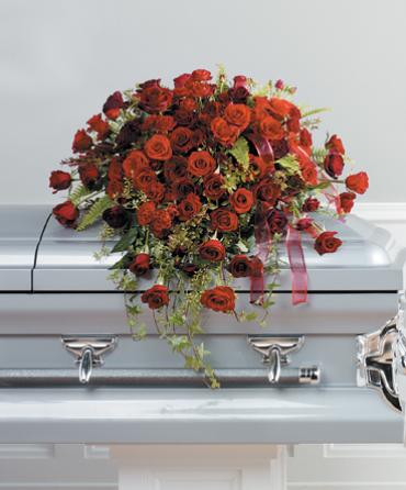 A Red Rose Casket Cover