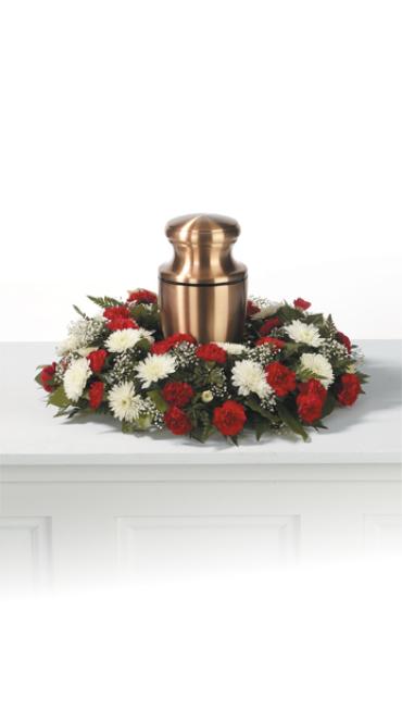 Carnation and Mum Table Wreath Memorial