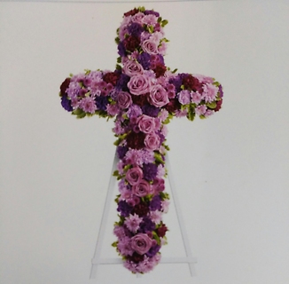 Graceful Cross/Roses,Carns,Buttons,