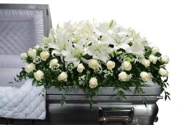 A Eternity Casket/Lilies,Roses,Queen Anns Lace