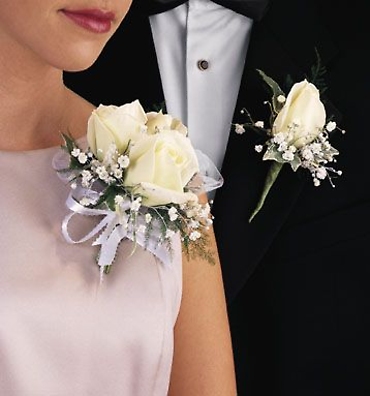 Corsage and Boutonniere,Rose,Baby Breath/CLICK FOR PRICE