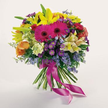 Presentation Bouquet/Lillies,Gerbs,Stock,Roses,Motsumoto