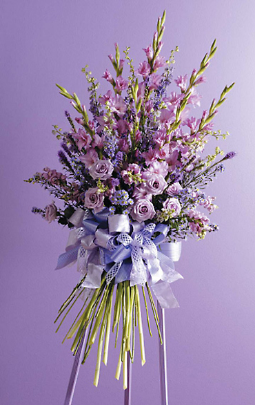 Faux Hand-Tied Bouquet Spray/Glads,Snaps,Roses,Larkspur
