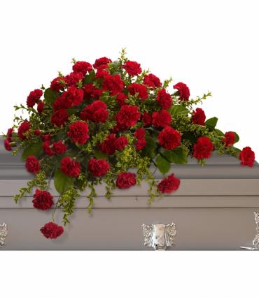 Casket Spray/Red Carnations