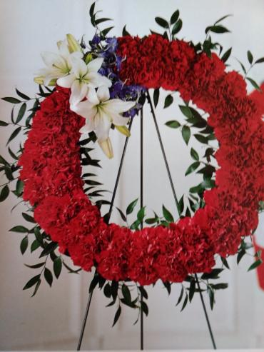 Honor Wreath/Carnations,Lilly,Delphinium