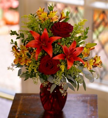 Glorious Garden/Lilly,Roses,Solidago,Alstromeria