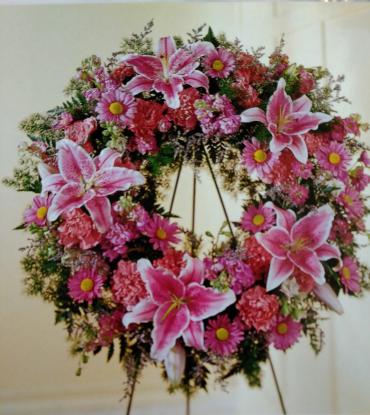Gentle Wreath/Stock,Carns,Larkspur,Daisy,Lilly,Limonium