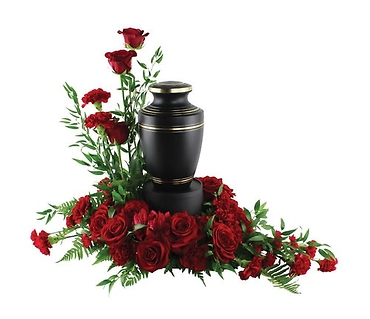 A Urn Arrangement/Roses,Carnations