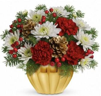 A Golden Christmas/Carnations,Cushions,Cones,Berries