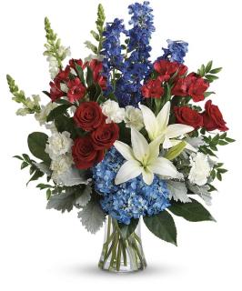 Colorful Tribute/Lily,Hydrangea,Snaps,Delph,Rose,Alstro,Carns