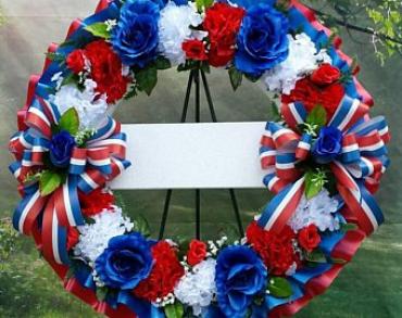 Patriotic Cemetery Piece/Silk,18\"