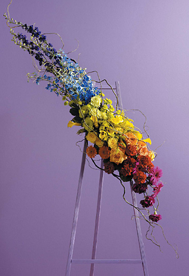 Rainbow Arrangement/Roses,Lillies,Gerbs,Carns,Daisies