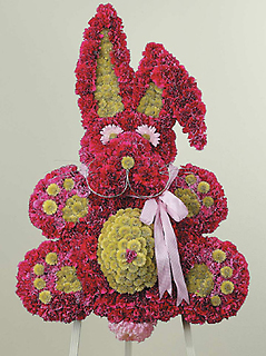 Pink & Green Bunny/Poms,Carns,Dasies