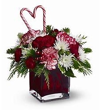 Holiday Seetheart/Carnations,Mums,Ornaments,Candy Cane