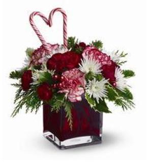 Holiday Seetheart/Carnations,Mums,Ornaments,Candy Cane