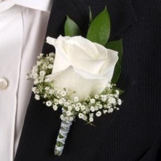 Boutonniere/Rose,Baby Breath/Color Optional