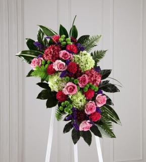 Mix Standing Spray/Statice,Hydrangea,Roses,Carns,Buttons