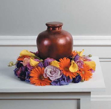 Memorial Table Urn Arrangement/Calli lilly,Hydrangea,Gerbs,Rose
