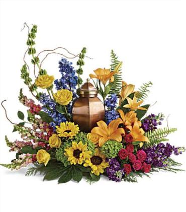 Urn Arrangement/Sunflowers,Lilies,Stock,Roses
