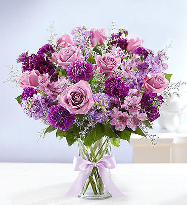 Shades Of Purple/Carnations,Roses,Alstro,Stock,Limonium