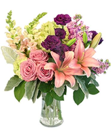 Lily AfterGlow/Lily,Roses,Lisianthus,Hydrangea,Stoci