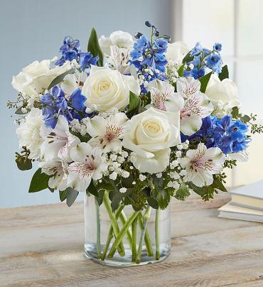 Wonderful Wishes Bouquet/Roses,Delphenium,Alstromeria,Carns