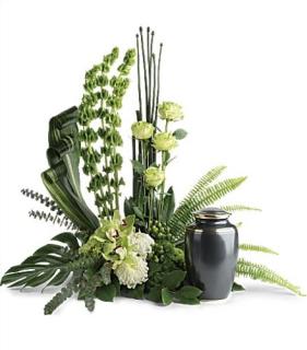 Urn Arrangement/Bells,Roses,Footballs,Orchids,Hypericum