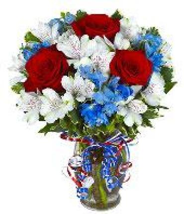 Red White And Blue/Alstro,Roses,Hydrangea