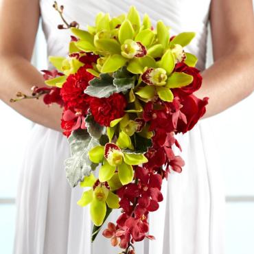 Elegant Bouquet/Dahlias,Orchid,Roses,Cymbidium Orchid