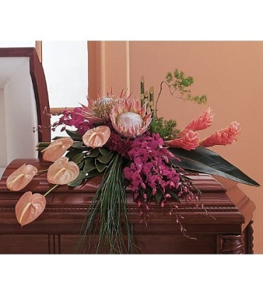 A Casket Spray Exotic/Orchids,Ginger,Protea,Antherium