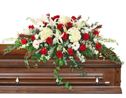 A Casket Spray/Snaps,Roses,Hydrangea,Gerbs