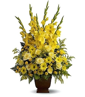 Funeral Basket/Glads,Roses,Buttons,Daisy,Solidego