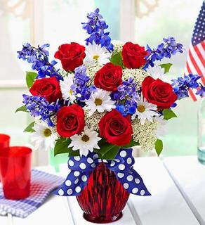 American Dream Bouquet/Roses,Delphenium,Daisies