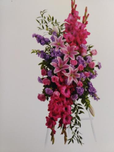 Bountiful Spray/Roses,Lilly,Gladiola,Carns,Stock