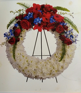 Patriotic Grace/Roses,Delphinium,Gladioli