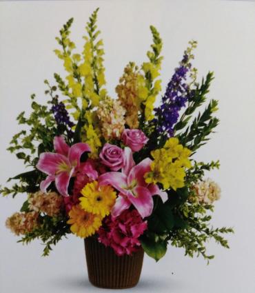 Glory Basket/Hydrangea,Roses,Lilly,Gerbera,Snaps