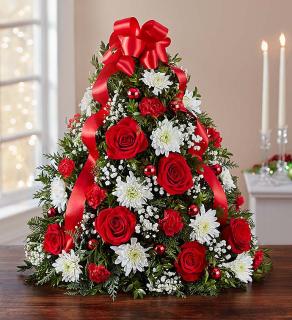 Holiday Flower Tree/Cushions,Roses,Carns,Christmas Balls